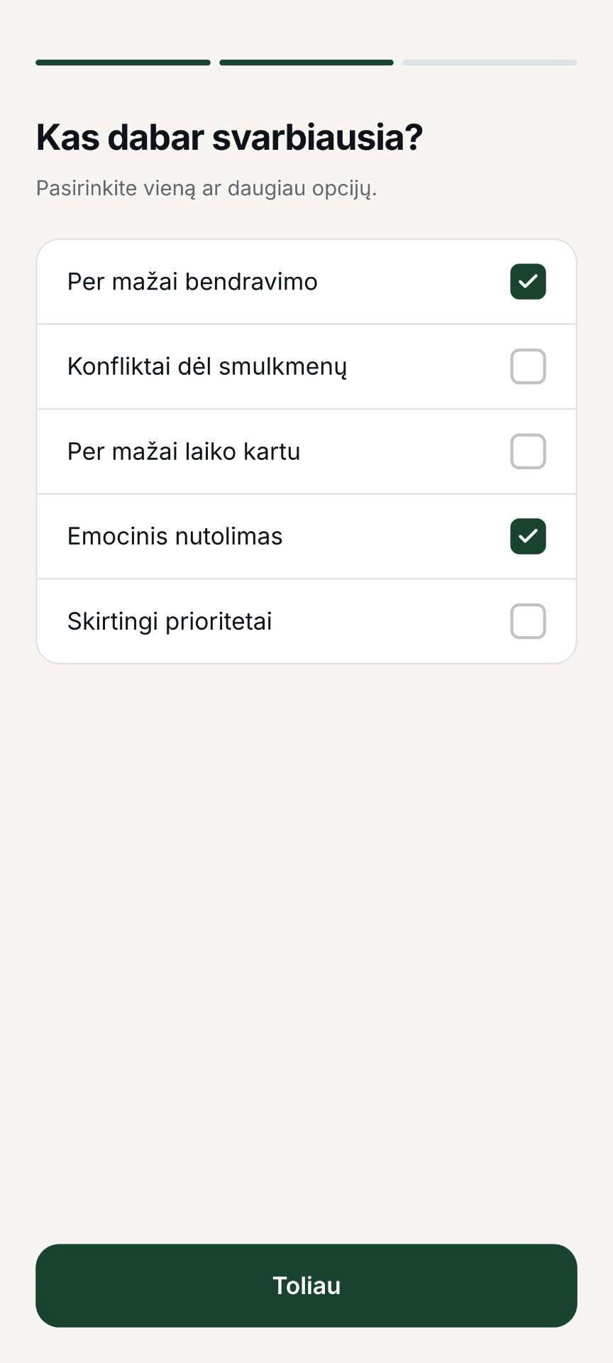 Įvardink, kas svarbiausia